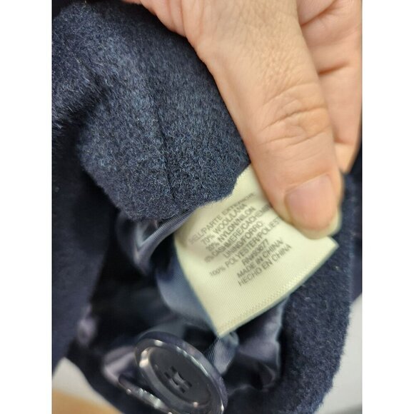 St. Johns Bay Womens Double-Breasted Peacoat Petite Small Navy Blue Wool Blend - Picture 4 of 5